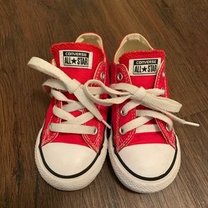Toddler size8 red converse.